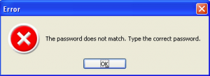 password error