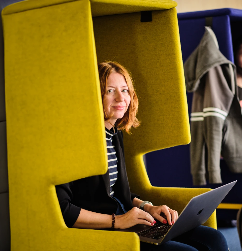 Manager working on a laptop